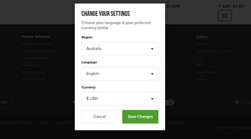 StockX 运往澳大利亚