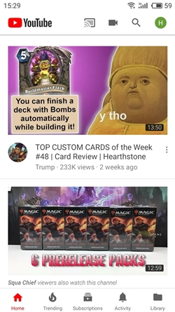 YouTube Home Android