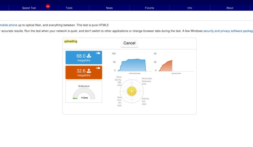 使用 DSLReports 测试网速