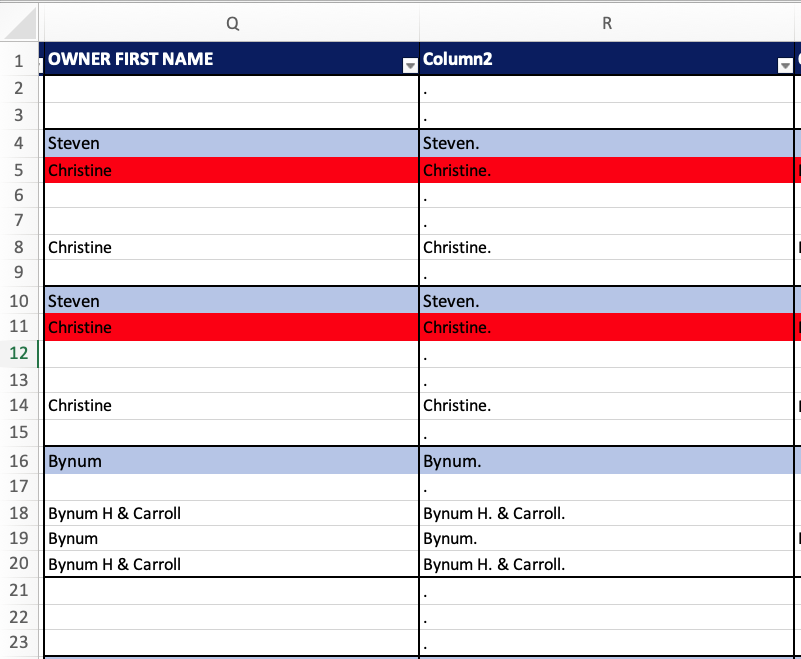 单字母加句号，即中间名首字母（如果是单字母加句号，如果不正常就加句号）